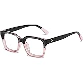 EYLRIM Classic Thick Square Frame Clear Lens Glasses for Women Men Non Prescription Eyeglasses