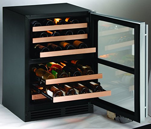 U-Line U-2275ZWCOL-60 24" Under Counter Dual Zone Wine Captain, Solid Panel Overlay (Renewed)