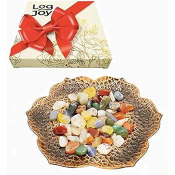 Log in Joy Small Decorative Candle Holder + Agate Stones + Gift Box - Decoraciones para Salas de Casa