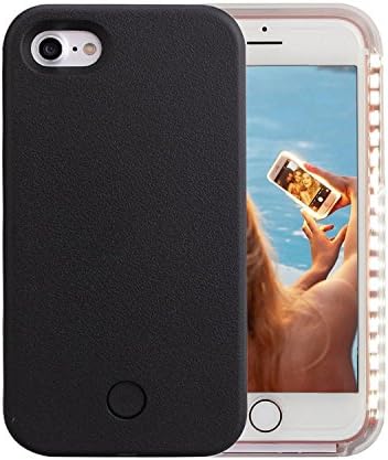 SILKROADLLC iPhone 6 Plus / 6S Plus (5.5 Inch) LED Illuminated - Rechargeable - Selfie Light Up Luminous Cell Phone Case Cover (black)