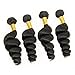 JINREN (TM) Brazilian Virgin Hair Loose Wave Hair Weave 3 Bundles 300g Unprocessed Loose Deep Wave Virgin Human Hair Weave Natural Black 10-28inch (22inch 24inch 26inch)