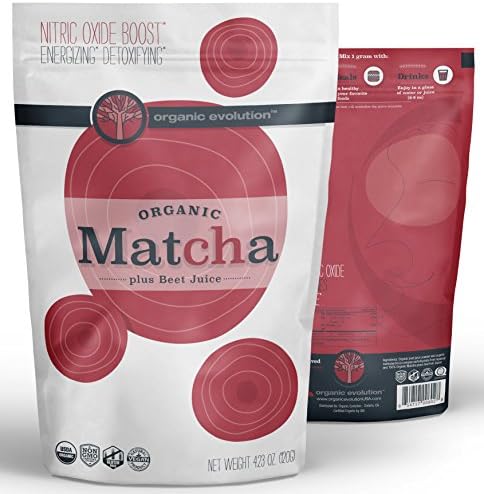 Matcha Powder - Organic Beet Tea - USDA Certified, Authentic Japanese Grade (Baking, Lattes, Smoothies) - Nitric Oxide, Natural Energy and Endurance [120 Servings] - By Organic Evolution