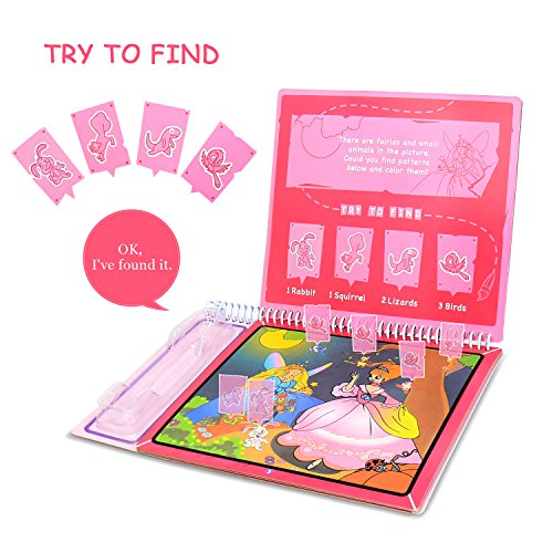 BBLIKE Colouring Doodle Book for Kids Tracing Drawing,Reusable Water Painting Kits and 2 Magic Water Pens