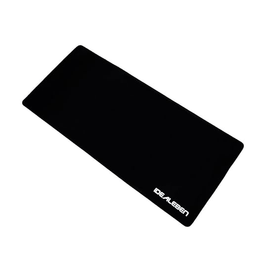 Idealeben Alfombrilla de Ratón Antideslizante Extremadamente Largo (900 x 400 x 3mm) Cojín de Ratón Impermeable/ Table Estera/ Oficina Juego Dedicado/ Teclado Estera(Negro)