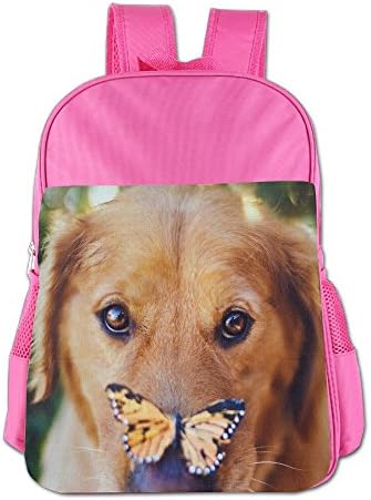 JING ZHONDA Cute Golden Retriever Dog Girls &amp; Boys Durable School Backpack For Girls Boys Cute Bookbag Outdoor Daypack Pink