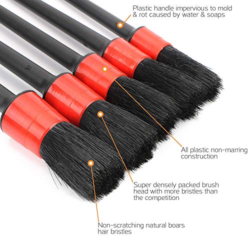 image for BOSONER Automotive Detailing Brush, Car Cleaner Brush Set Cleaning Wee