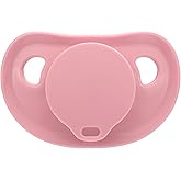 Somniumnight Clear Silicone Adult Pacifier: Wider & Fuller Shell Binky for Anxiety & Stress Release - DIY Re-Assembled Large Teat Paci Gift for Autism Pink