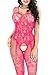 Sexy Strap Floral Lingerie Fishnet Bodystocking Plus Size Crotchless Bodysuit For Women