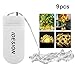 KINGTOP Led String Lights 9 Pack Fairy Micro Lights 2M 20 LEDs Battery Powered Silver Wire Waterproof Lights for Holiday Party Wedding Table Bottle Decoration(Warm white 9 pack)