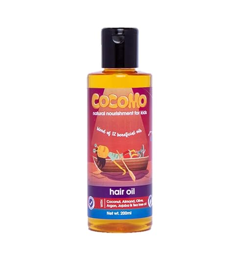 Cocomo Natural, Mineral Oil Free, Coconut, Olive & Almond Hair Oil for Kids - 200ml (Age: 4 yrs and Above)