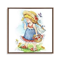 Framed Canvas Wall Art Cartoon Pattern Canvas Prints Home Artwork Decoration for Children's Room,Bedroom - 16x16 inches