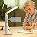 GREEMPIRE Desk Lamp Eye-Caring LED Desk Lamp Dimmable Desk Lamps Built-in LCD Display Temperature, Clock, Calendar, 4000K Touch Control for Bedside Table, Bedroom
