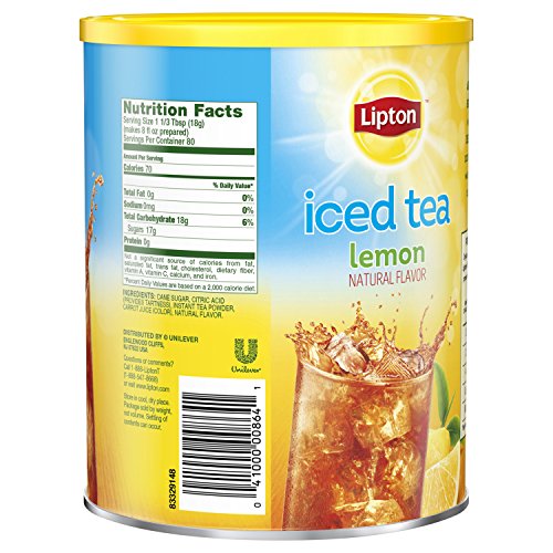 Lipton Black Iced Tea Mix, Lemon, 20 qt