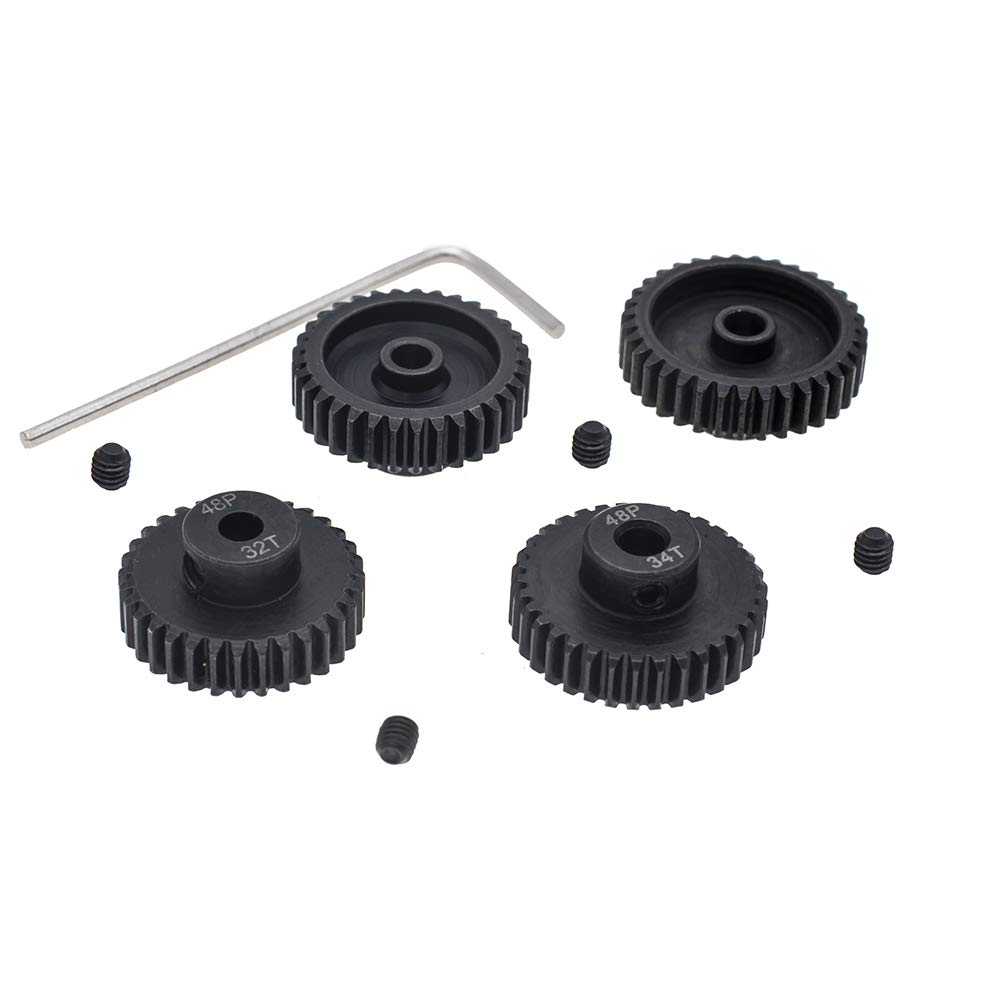 Photo 1 of 4pcs 48P Pinion Gear 3.175mm Set Hardened 32T 33T 34T 35T 48DP Pitch Gears RC Upgrade Part with Screwdriver