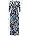 OUGES Women's Bohemian 3/4 Sleeve Faux Wrap Maxi Dress with Pocket