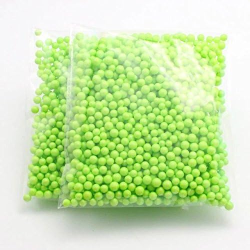 Great Deal Store 2 Pack Craft 0.28-0.35 Inch Foam BallFoam Beads Decorative Balls Wedding Party Decoration Craft DIY Slime Decoration for Children ,School Students,Green