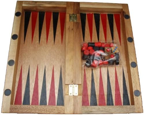 Classic Backgammon Game with Folding Wood Board Perfect for Travel and Storage