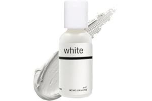 Chefmaster Bright White Liqua-Gel® Food Coloring | Vibrant Color | Professional-Grade Dye for Icing, Frosting, Fondant | Baking & Decorating | Fade-Resistant | Easy-to-Use | Made in USA | 0.90 oz
