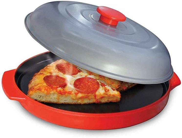 Lifestyler Microwave crisper, Fits Most Microwaves With a Turntable,Perfect For Grilled Cheese, Pizza, Leftovers, Chicken Wings, Sandwiches, Hamburgers and Much More!