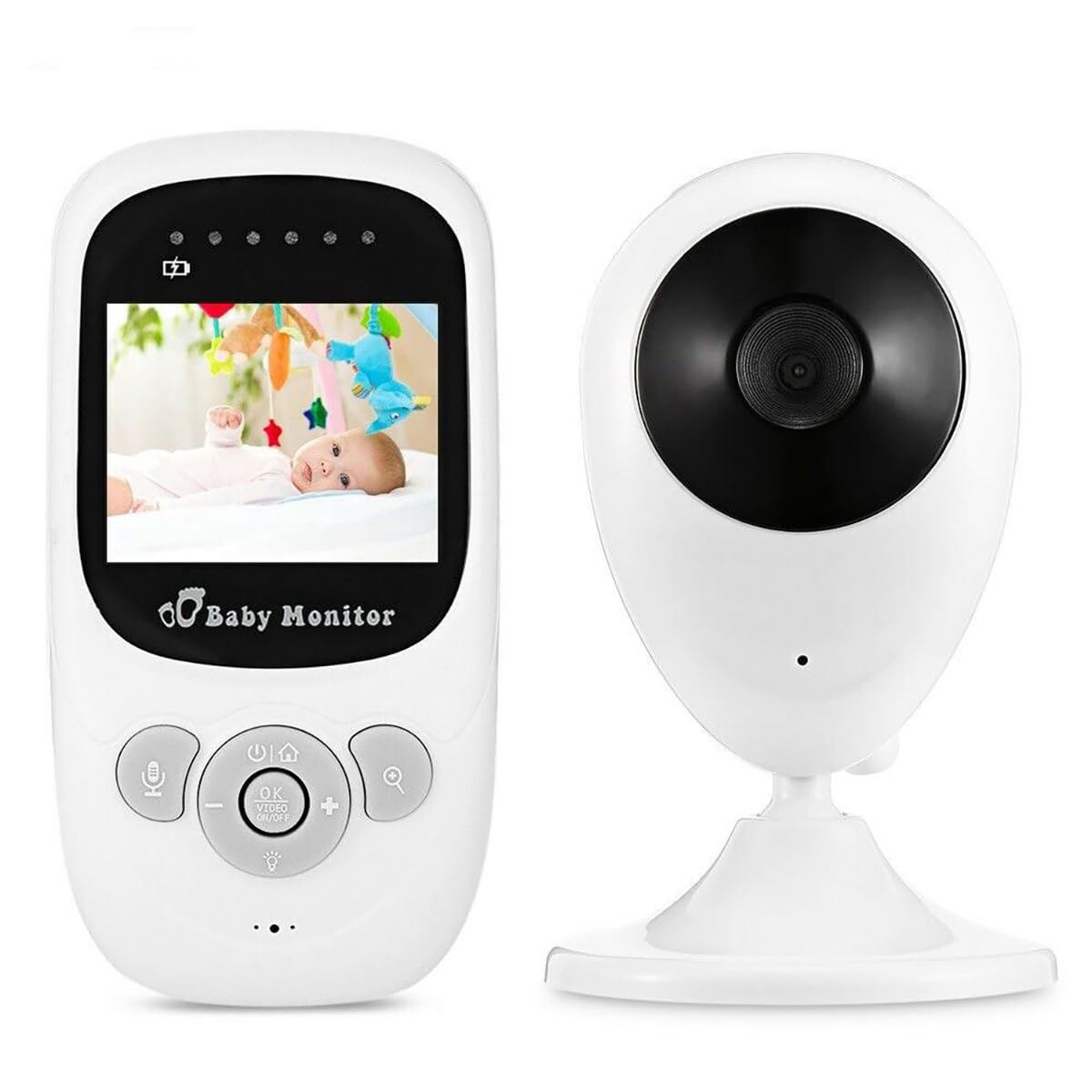 New Flash Baby Monitor with Camera and Infrared Night Vision, 2.4" LCD Screen, 2-Way Audio, Lullabies, Temperature Sensor, 2.4GHz Indoor Home Security Surveillance Pet Dog Camera