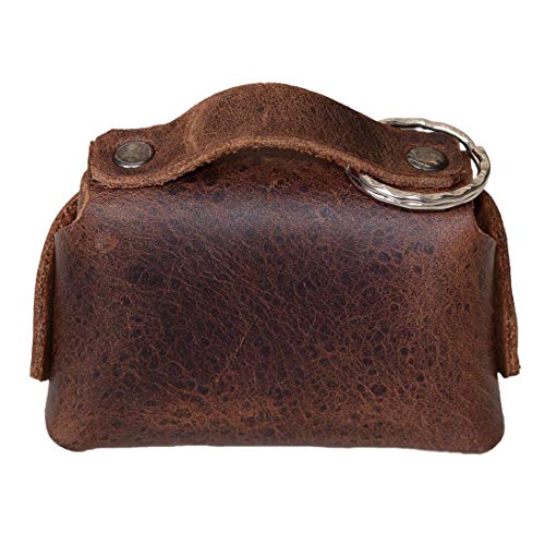 Hide & Drink, Leather Tiny Handbag, Key Ring Holder, Case, Coin Pouch, Accessories, Handmade Includes 101 Year Warranty (Bourbon Brown) - Image 5