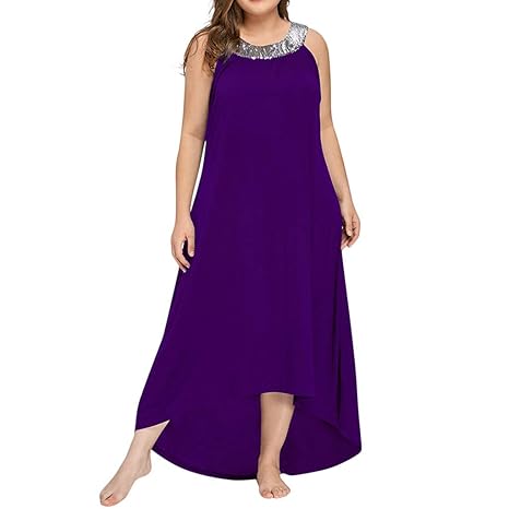 Ansenesna Kleid Damen Sommer Lang Elegant Schick Große Größen,Asymmetrisch Vintage Abendkleid Für Mollige