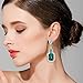 BriLove Women's Wedding Bridal Dangle Earrings Crystal Infinity Figure 8 Chandelier Jewelry Emerald Color
