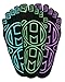 Mato & Hash 5-Toe Exercise Barefoot Feel Yoga Toe Socks With Full Grip - 3PK B.Lime/B.Scuba/B.Orchid CA7000GR S/M