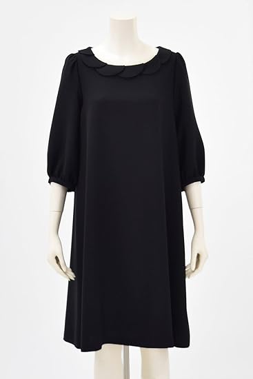 Amazon フランシュリッペ ブラック Franche Lippee Black 七分袖うろこワンピース ワンピース チュニック 通販