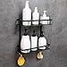 GERUIKE Bathroom Shelf 2-Tier, Square Shower Caddy Basket Wall Mounted Space Aluminum Shower Storage Organizer Rack Adhesive No Rust No Damage, Black
