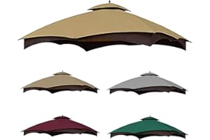 SCOCANOPY Replacement Top Compatible with Lowe's Allen Roth 10X12 Gazebo Model #GF-12S004B-1/#GF-12S004BTO/#TPGAZ17-002C,Beig