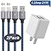 iPhone Charger, JAHMAI 4.2A Fast Charging Portable Home Travel Wall Charger with 6FT 2PACK Durable Nylon Braided Lightning to USB Cable Charging Cord for iPhone X/8/7/6S/6/Plus/5S/SE/5C/5/iPad