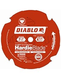 Diablo   Disco de sierra Freud D0704DH de 7 1 4 pulgadas y 4 dientes de punta de diamante policristalino Hardie para fibra cemento, con mandril de 5 8 pulgadas