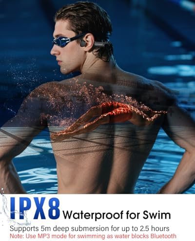 Casque Conduction Osseuse Natation, IPX8, Bluetooth 6.0, MP3 8 Go