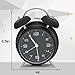 BOCTOP Quartz Analog Alarm Clock, Retro Portable Twin Bell Beside Alarm Clocks with Nightlight, Silent Mechanism for Bedroom, Table, Desk, Non ticking and Battery Operated