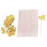 MonkeyJack 25x Glitter Gold Unicorn Paper Straws Disposable for Kids Birthday Party Decoration-Pink