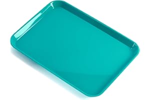 JMU Dental Trays Autoclavable Plastic Procedure Flat Tray, 13.25" X 9.75", Size B (Teal)