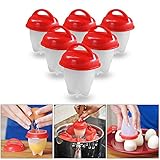 Silicone Egg Cooker Set,Non Stick Egg Poacher,Soft Hard Boiled Egg Maker Cups Without Shell,Boiled,Steamer with Egg Holder,LiD (9 Packs)