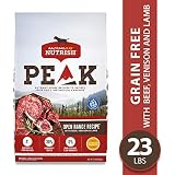Rachael Ray Nutrish PEAK Natural Dry Dog Food, Grain Free Open Range Recipe with Beef, Venison & Lamb, 23 Lbs