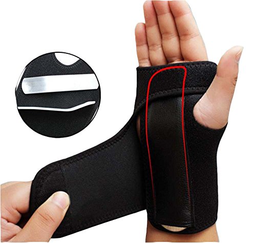 Jadedragon removable splint Wrist Brace Wris Support for Carpal Tunnel, Tendonitis, Wrist Pain Mouse-hand syndrome& Sports Injuries For men and women Left and right hand (Black, Left)