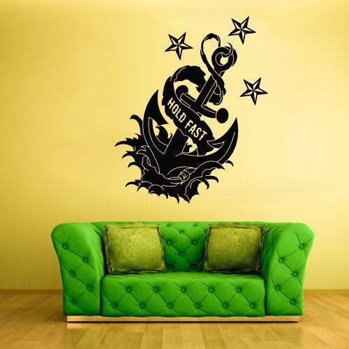 Wall Vinyl Sticker Decals Decor Art Bedroom Design Mural Hold Fast Anchor Sea Ocean Stars Navy (Z816)