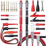 Bionso 21-Piece Multimeter Leads Kit, Professional and Upgraded Test Leads Set with Replaceable Gold-Plated Multimeter Probes, Alligator Clips, Test Hooks and Back Probe Pins.