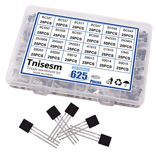 Tnisesm 625Pcs 24 Values NPN PNP Power General Purpose Transistors