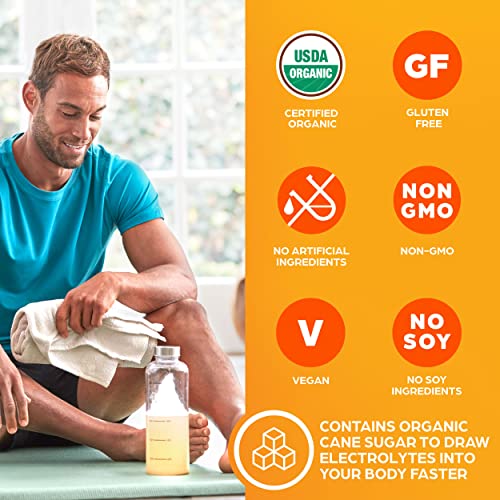 ORGAIN ORGANIC HYDRATION PACKETS, ELECTROLYTES POWDER – ORANGE TANGERINE HYDRO BOOST WITH SUPERFOODS, VEGAN, GLUTEN-FREE, NO SOY INGREDIENTS, NON-GMO, LESS SUGAR THAN SPORTS DRINKS, 8 COUNT