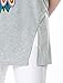 Allegra K Women Short Sleeve Cartoon Owl Prints Side Split Loose Fit Shirt, Light Grey, Medium / US 10