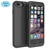 iPhone 7 Plus Battery Case, iBeek Portable 4000mAh Rechargeable Extended Battery Backup Charger Charging Case Juice Pack Power Bank Cover for Apple iPhone 7 Plus 2016 (5.5 inch) (Black)