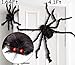 jollylife 7PCS Halloween Decorations Outdoor Fake Giant Spiders - Scary Props for Yard Haunted House Indoor Party Decor Supplies (47”×1pcs, 30”×1pcs, 20”×2pcs, 12”×3pcs)