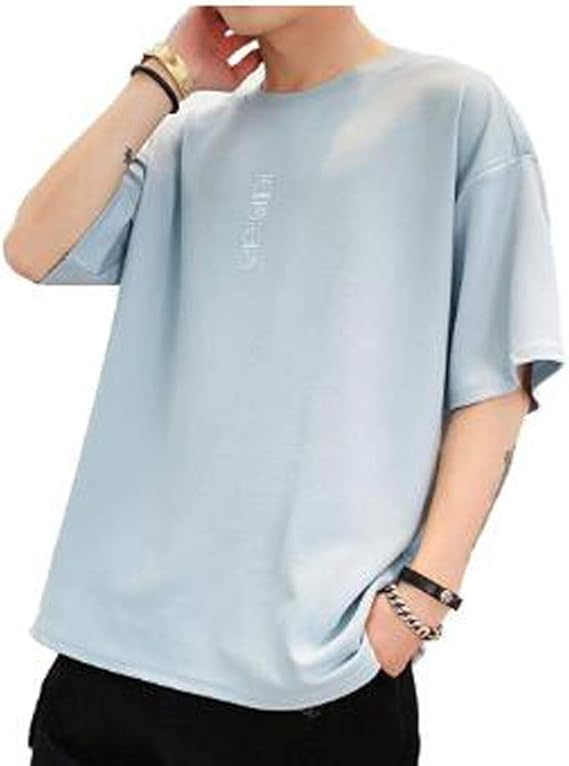 Amazon Convoy Leather メンズ Tシャツメンズ半袖五分袖速乾夏服吸汗軽いゆったり快適ファッションおしゃれ通気性抜群色落ちない M ブルー Tシャツ カットソー 通販