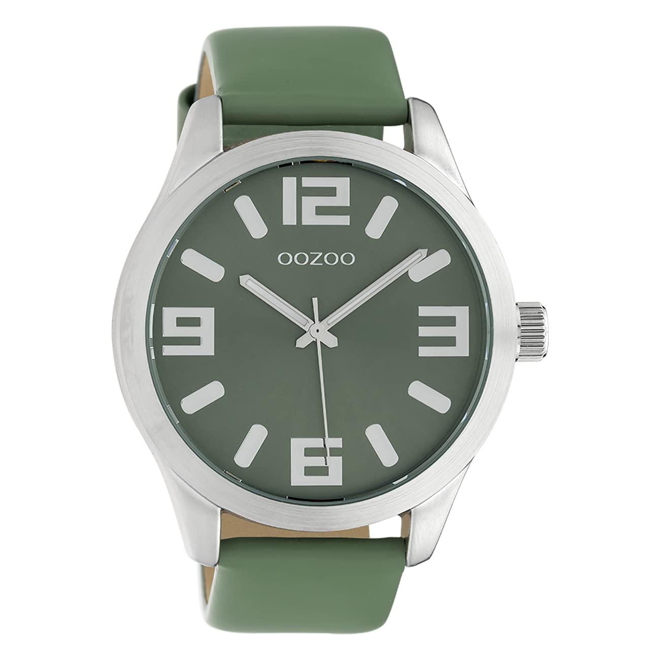 Oozoo Classic Colour Line C10238 Women's Watch with Leather Strap XL 47 mm Pastel Green