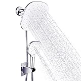 Shower Head with Hose, FEELSO High Pressure Rainfall 9” Adjustable Showerhead and 3 Settings Handheld Shower Spray Combo with Push Button Flow Control for Easy Operation